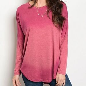 Wine Tie Dye Long Sleeve